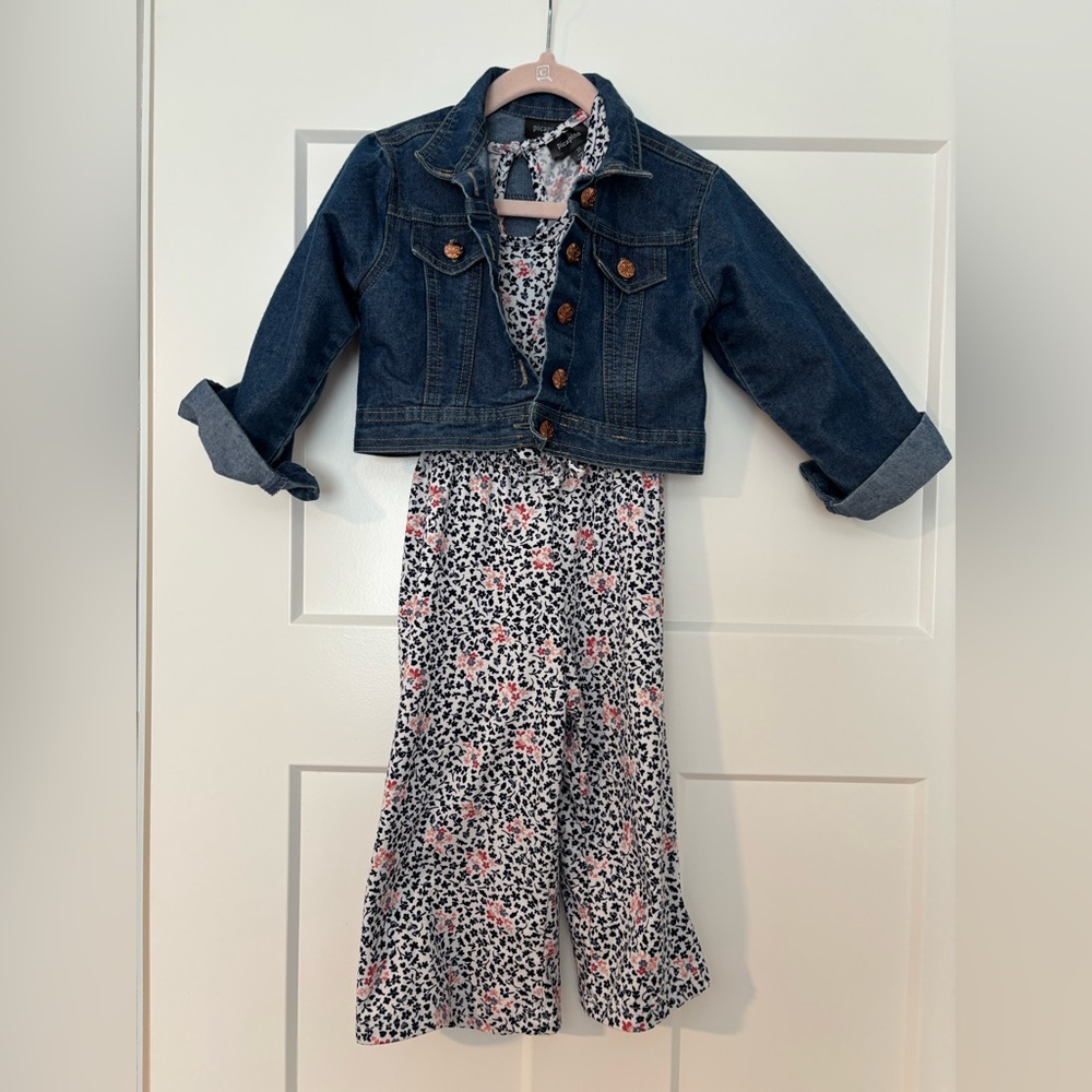 3T Romper with Blue Jean Jacket